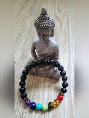 🌈 7 Chakra Lava Stone Bracelet
